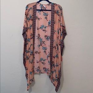 Peach floral kimono